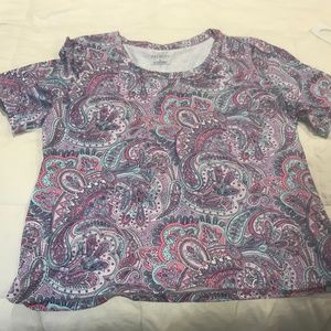 Talbots Paisley print shirt. cotton material. size XL